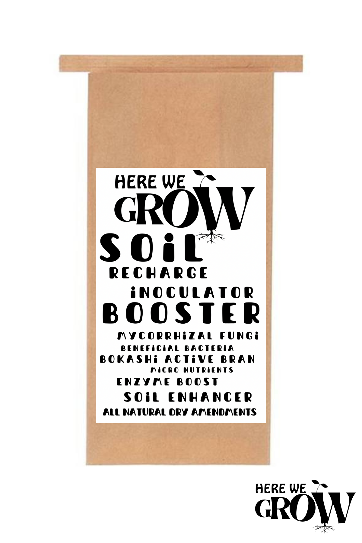 Here We Grow Soil Booster and Inoculator, Root and Plant Enhancer